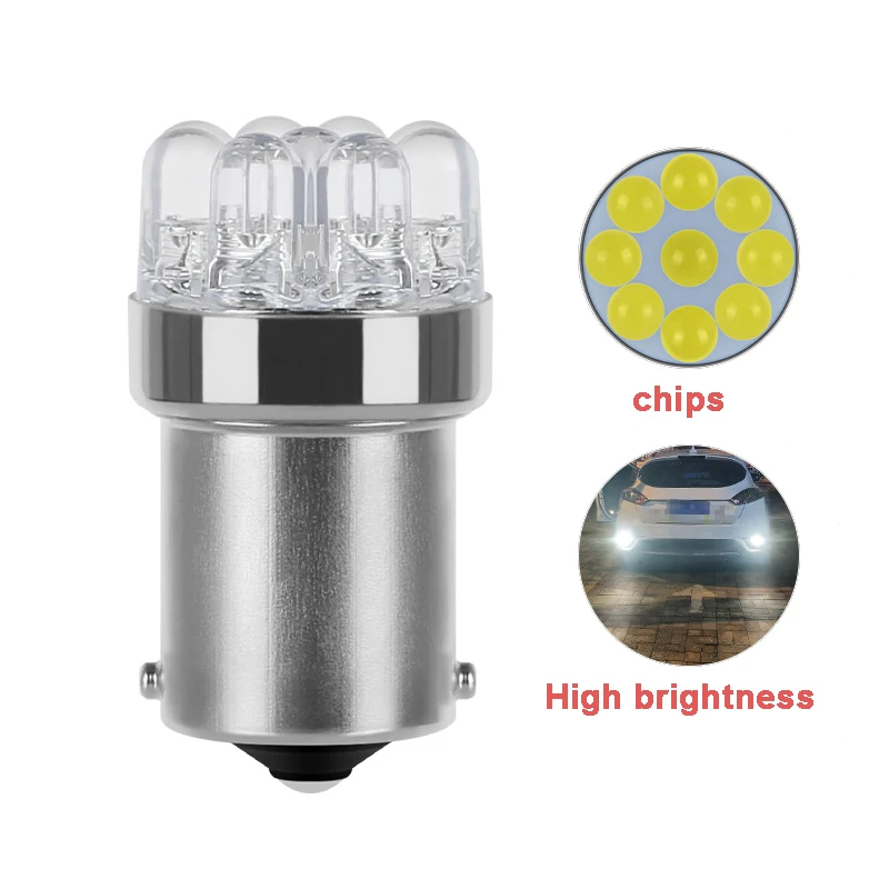 Luz Led de coche para señal de giro, luz de freno inversa, 12V, 1156 BA15S 1157 BAY15D