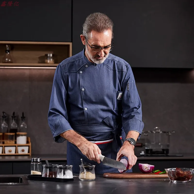 ホテルシェフ制服レストランシェフ作業服ケーキショップパン屋洋食レストランウェイター秋のキッチン服