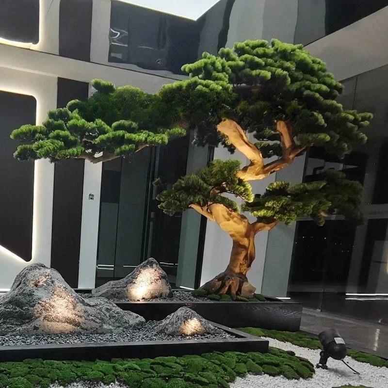 TT53Large-scale Simulated Welcome Pine Beauty Pine Decorative Landscape Green Plants Fake Pine Interior Ornament