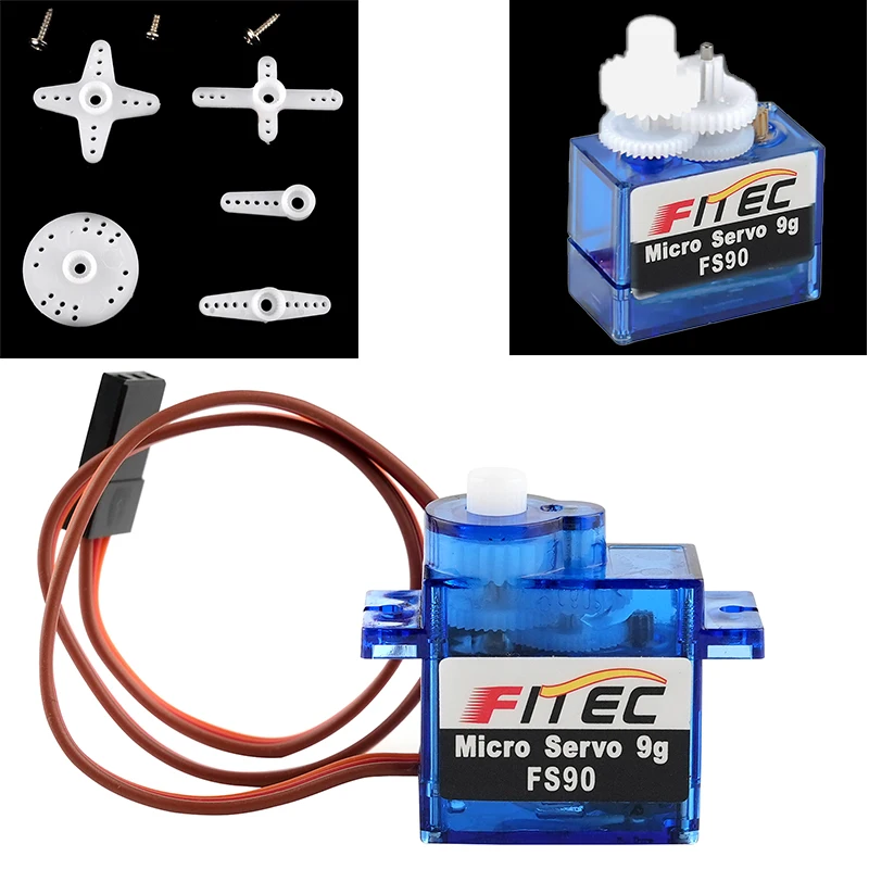 Feetech FS90 1.3kg.cm 9g Micro Analog Servo Motor 120 Degree 4.8V-6V Parts Servos for DIY RC Helicopter Cars Robot Model