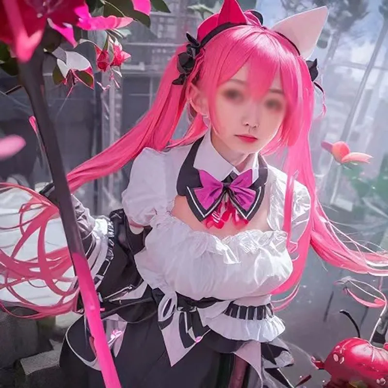 วิกผมตัวละครอนิเมะ สาวน้อยเวทมนตร์ มาโดกะ มาจิก้า ตัวละครอนิเมะ คานาเมะ มาโดกะ ทรงผมหางม้าคู่ ชุดงานเลี้ยงพิธีการ พร้อมเครื่องประดับศีรษะ