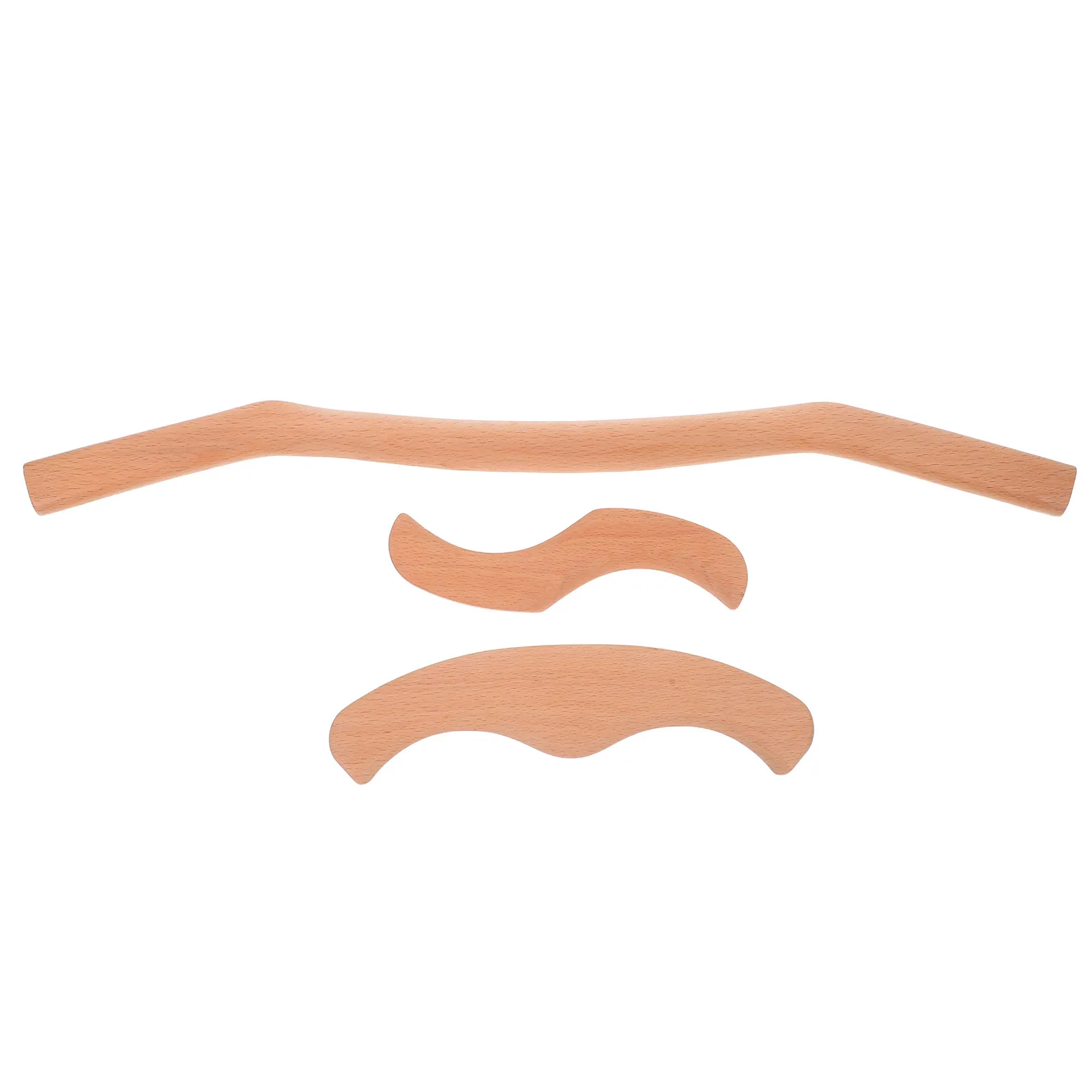 1Set Smooth Finish Beech Wood Gua Sha Massage Stick for Full Body Sculpting Muscle Scraping Therapy Facial and Body Drainage