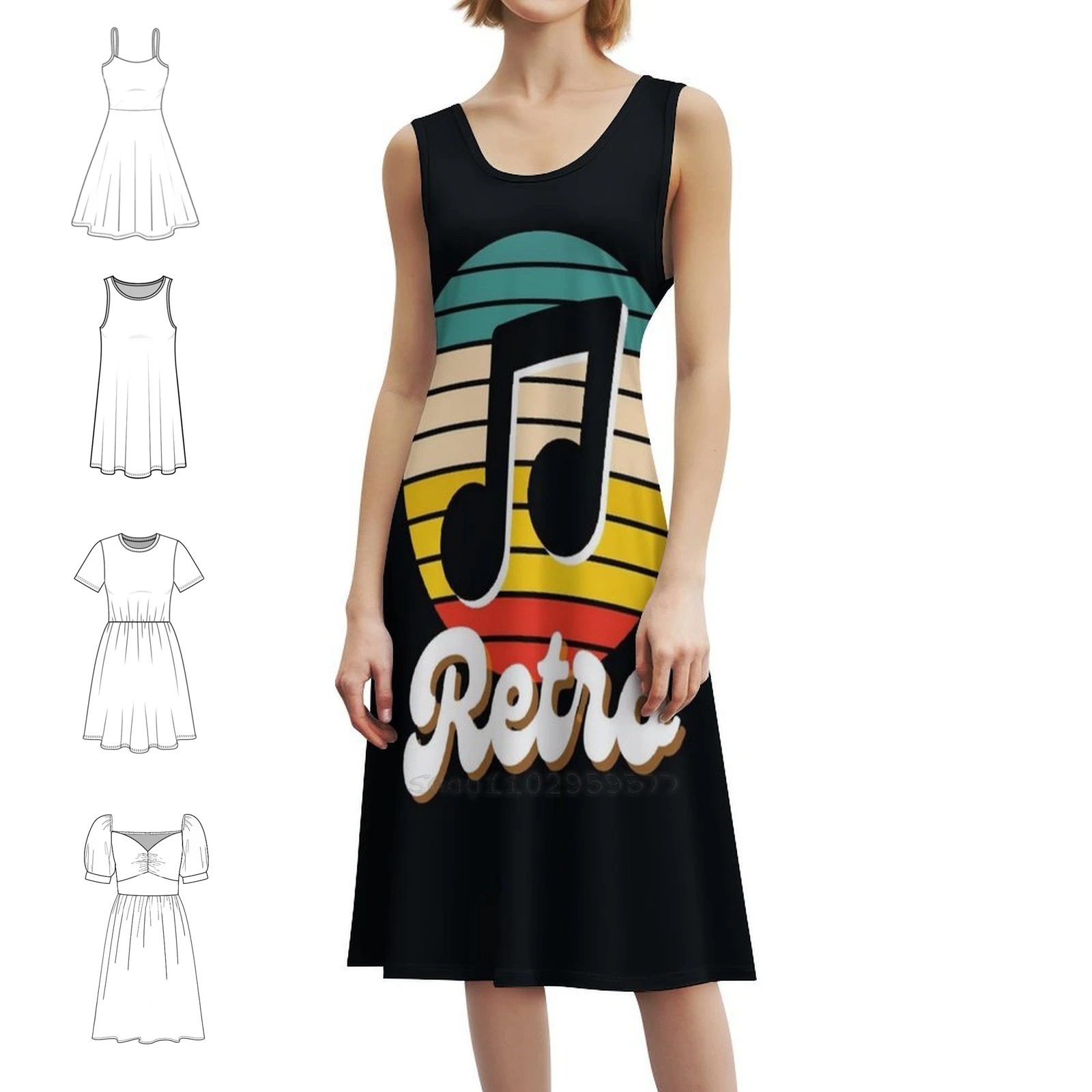 

Retro Music Vintage Bohemian Dress Puff Sleeve Or Sleeveless Options For Women Dress Dolly Parton Country Music Dollywood