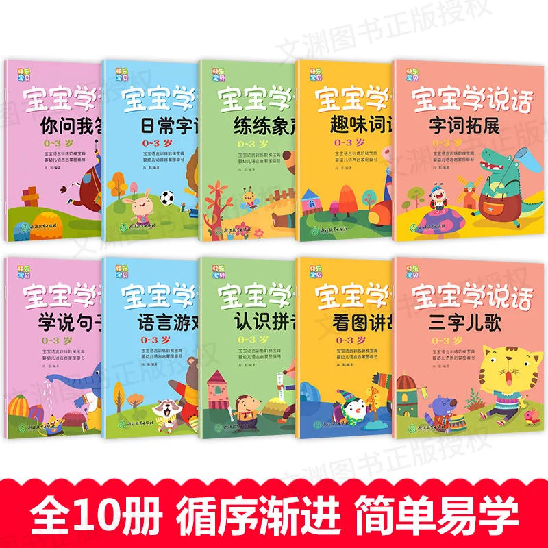 

10pcs/set Baby Kids Learns to Speak Language Enlightenment Book Chinese Book For Kids Libros Including Words Picture 0-3 ages