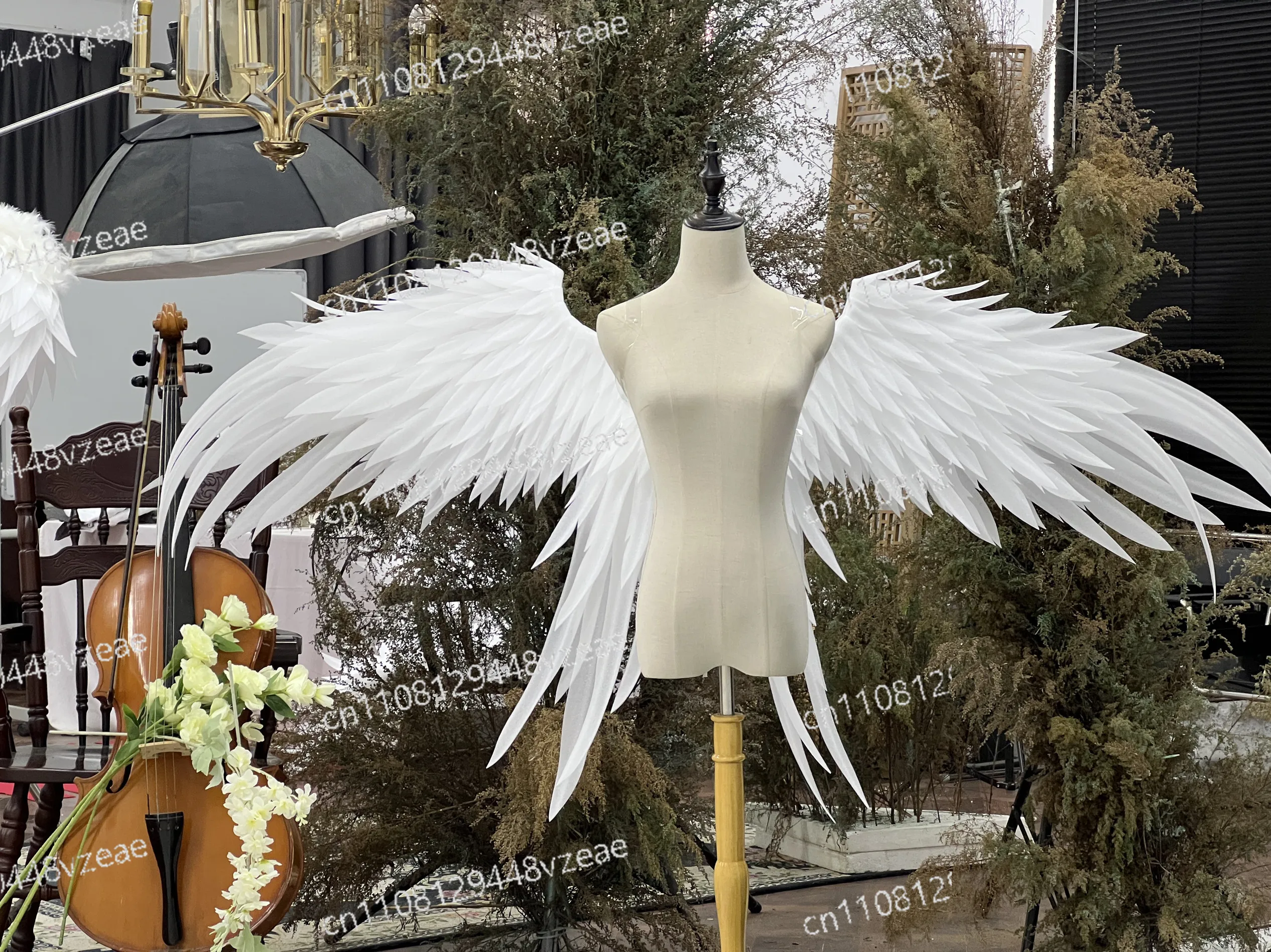 Light Luxury White Angel Wings Adult Photo Shooting Props with The Same Feather and Big Wings