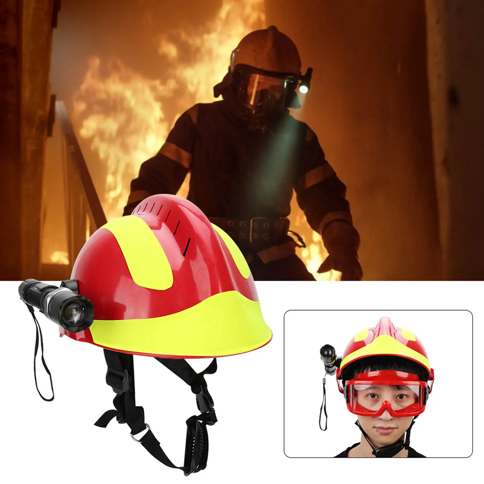 

zk30 Rescue Safety Helmets Anti Impact Fire Fighter Protection Hard Hat with Headlamp and Goggles