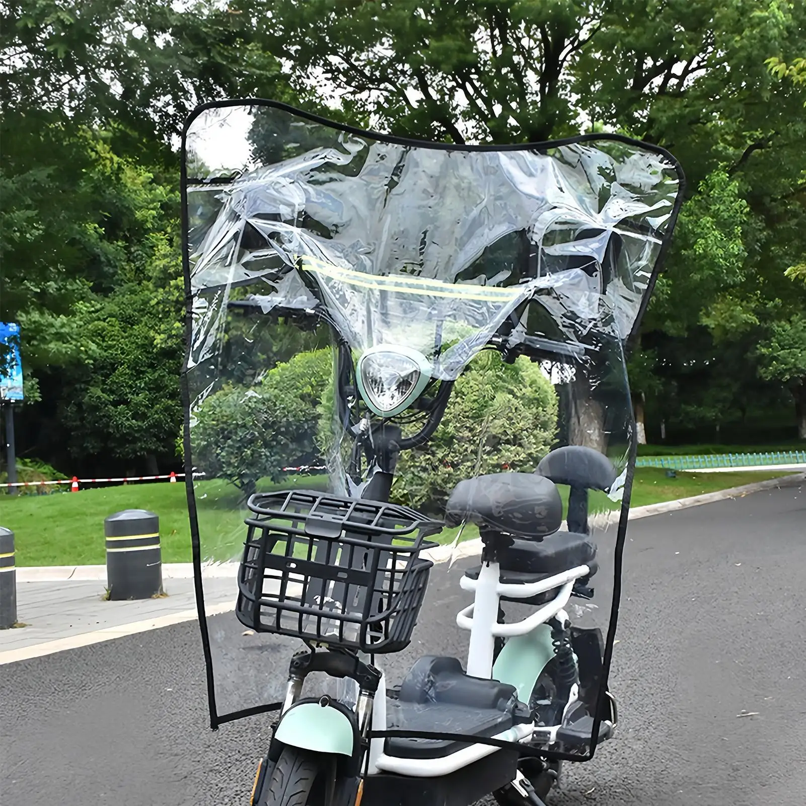 

Лобовое стекло мотоцикла, дождевик с корзиной, быстроустанавливаемый ветрозащитный дефлектор для мотоцикла для семьи, друзей, жены, мужа