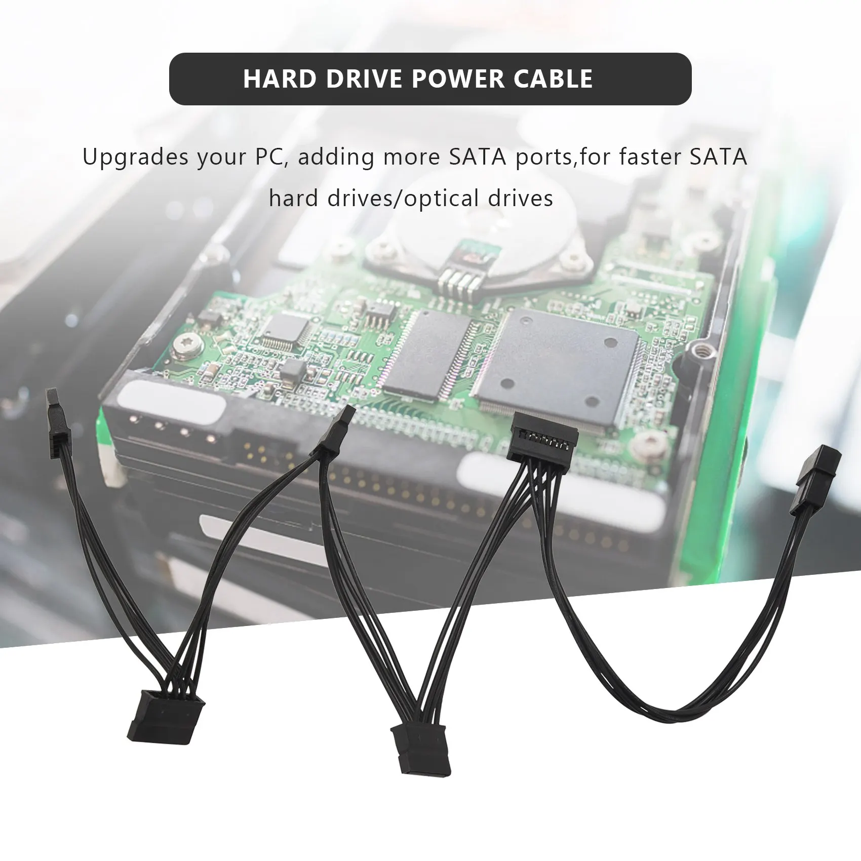 High-quality PC accessories in Stock 4Pin IDE 1 to 5 SATA 15Pin Hard Drive Power Supply Splitter Cable