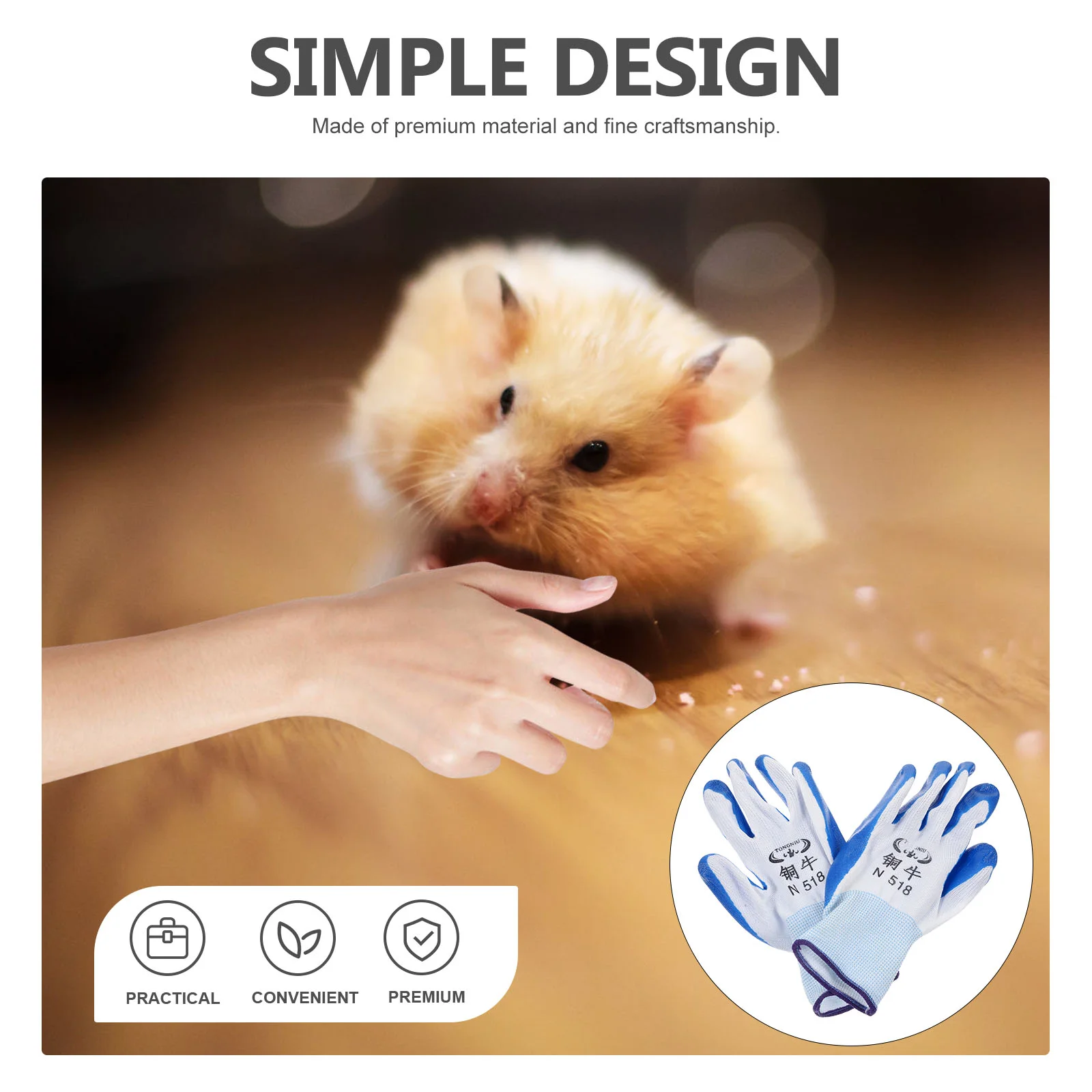 2 Pairs Pet Keeping Gloves Bunny Anti Bite for Men Work Anti-bite Pvc Accessories