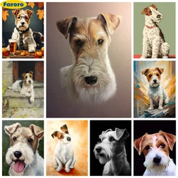 Wire Fox Terriers DIY Diamond Painting Cartoon Pet Dog Mural Hand 5D Diamond Embroidery Cross Stitch Home Wall Decor Hot Gift