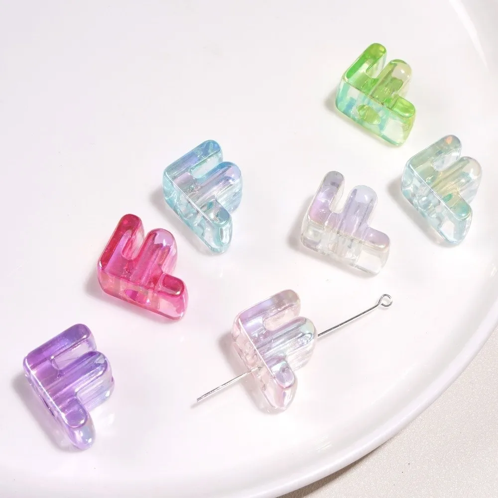 10pcs Acrylic Iridescent Beads Mixed Color DIY Keychain Loose Spacer Beads Bag Charm Phone Chain Jewelry Making Beads