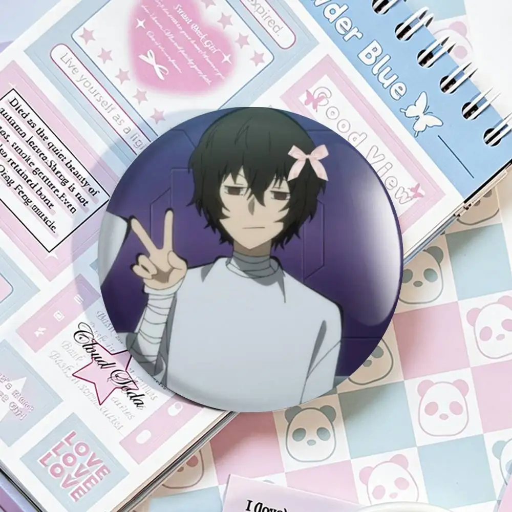 Dazai Osamu Anime Bungo Stray Dogs Abzeichen 25 32 44 58 75 mm Rund Fans Sammler Freunde Geschenke Brosche Souvenir – Detail 10