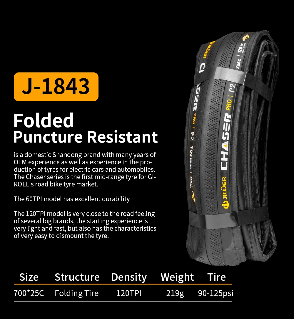 JILUER 700x28C faltbare Rennradreifen – ultraleichte Rennreifen, geringer Rollwiderstand, 120TPI für Geschwindigkeit und Leistung – Detail 4