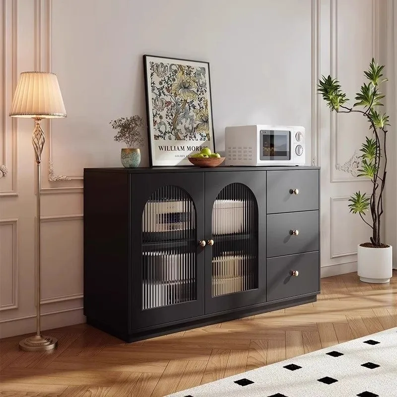 Solid wood living room dining side cabinet wine cabinet integrated high cabinet against the wall large capacity cupboard locker