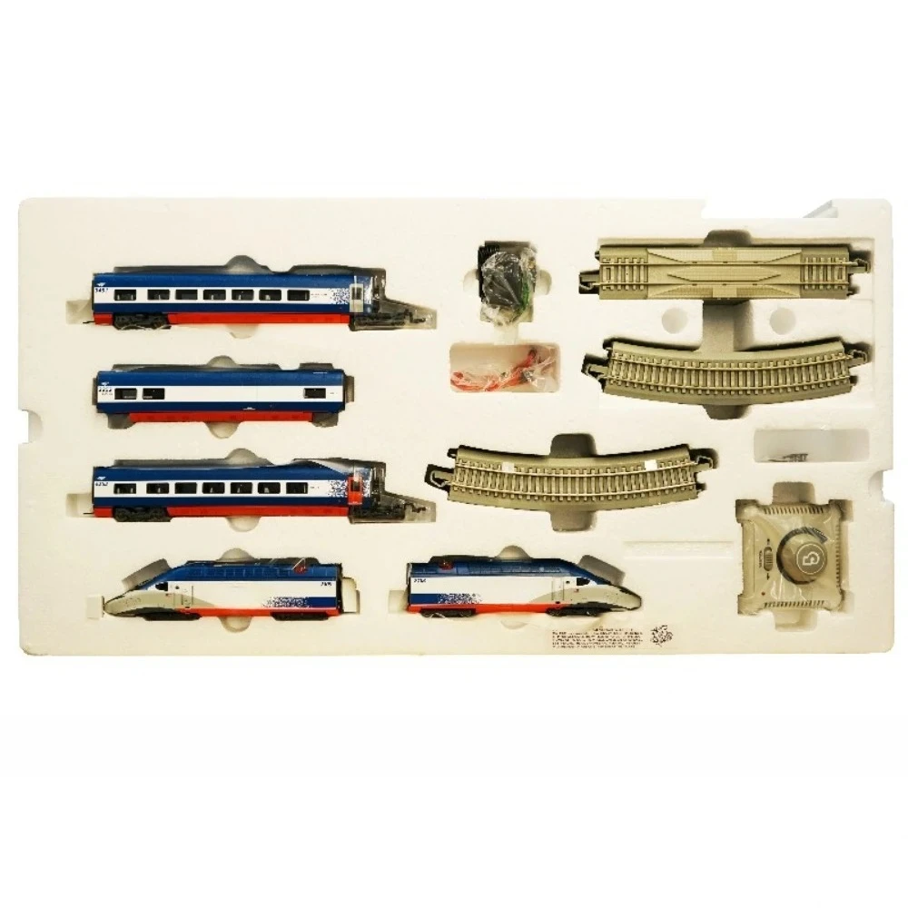 HO Type 1/87 jouet Train Express Train ensemble avec lumières, contrôleurs et pistes Train modèle ensemble garçons jouet cadeau