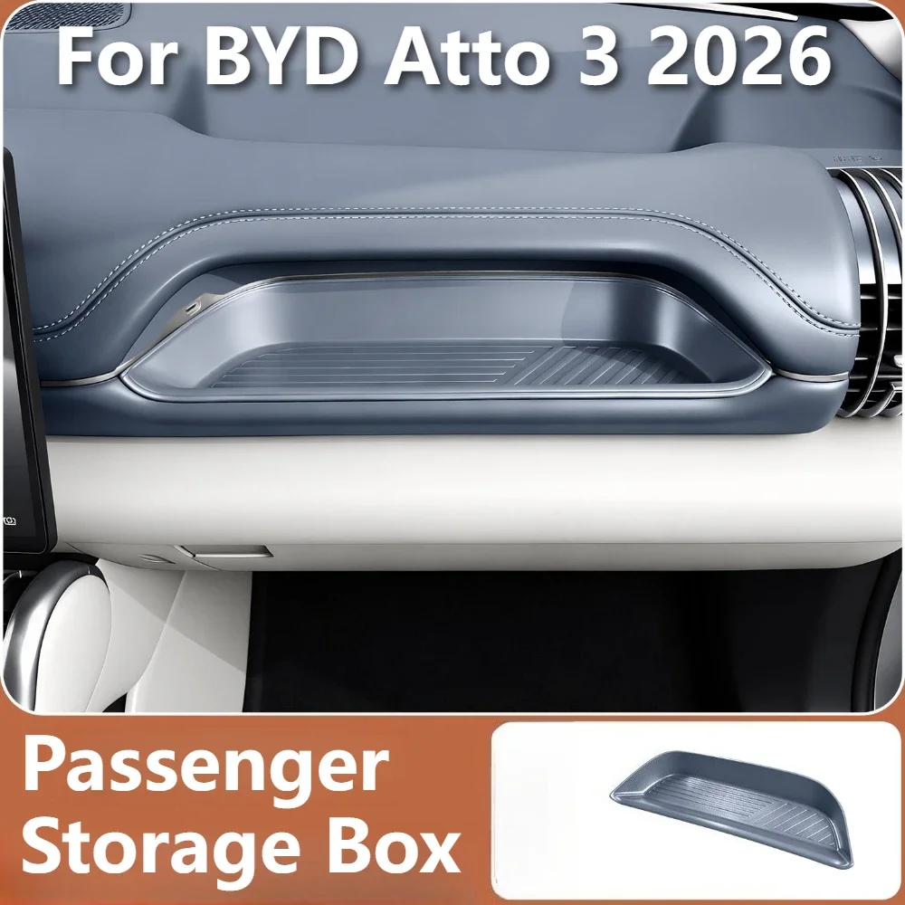 For BYD Atto 3 2026 Car Passenger Dashboard Silicone Storage Box Large Capacity Co-pilot Organizer Tray Car Interior Accessories