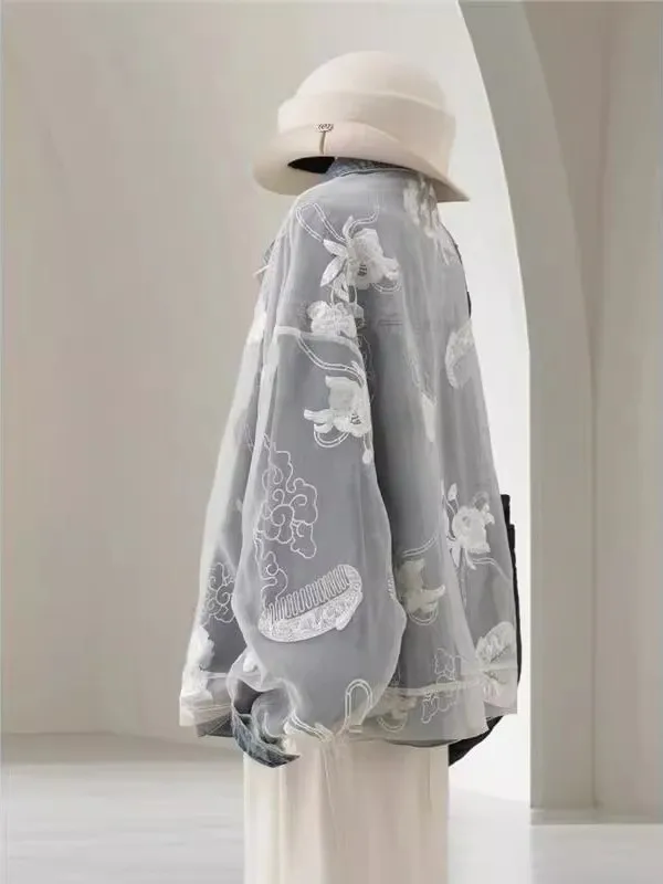 플러스 사이즈 300 포우 자수 패치워크 데님 재킷 여성용 루즈핏 트렌디 버전 가을 겨울 아우터 코트