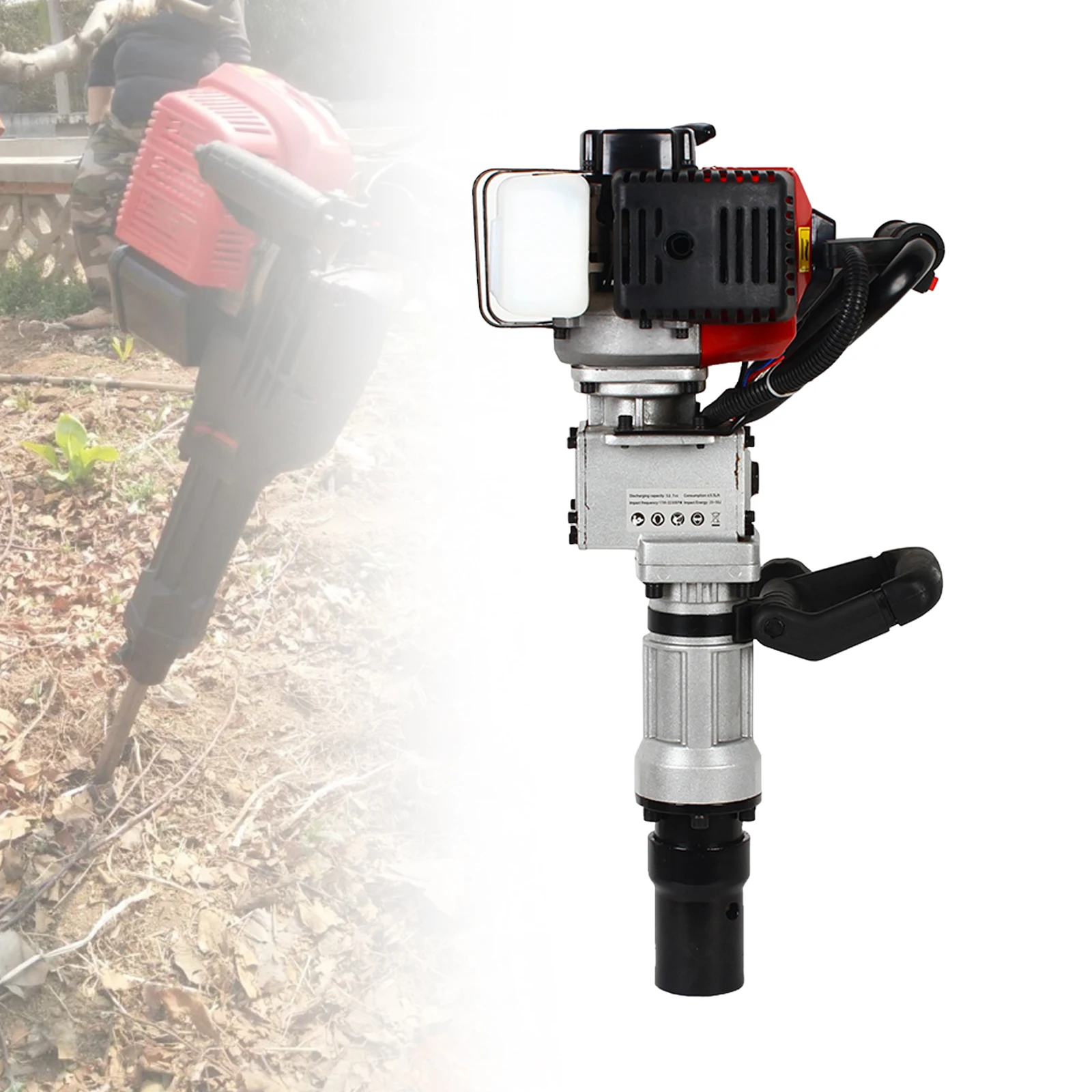 

2 Stroke Heavy-Duty Gas Power T Post Driver Farm Gasoline Pile Single Cylinder Air Cooled Fence Post Driver Hammer