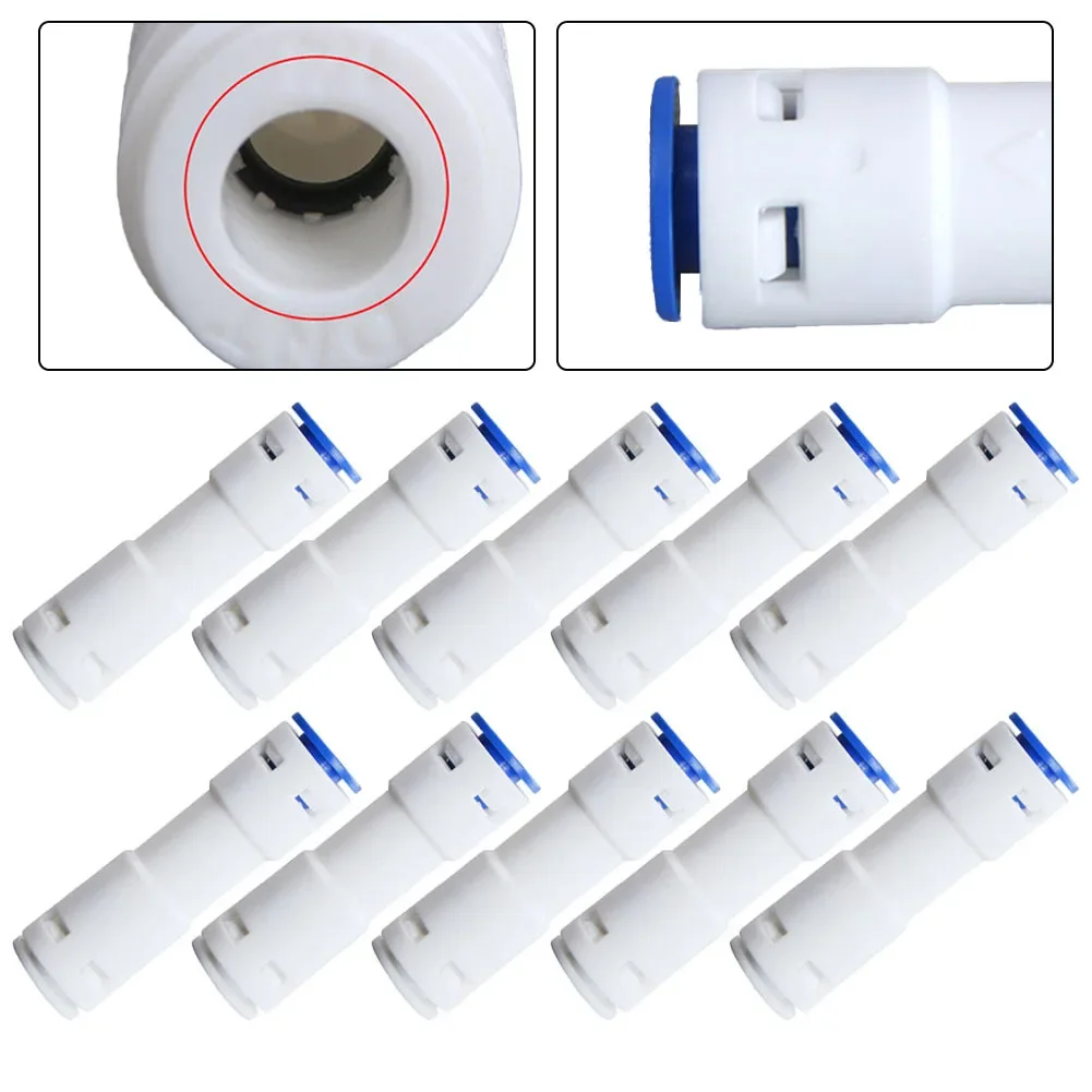10pcs Straight Quick Connector Check Valve for 1/4 PE Water Purifier Prevents Backflow and Ensures Secure Connection