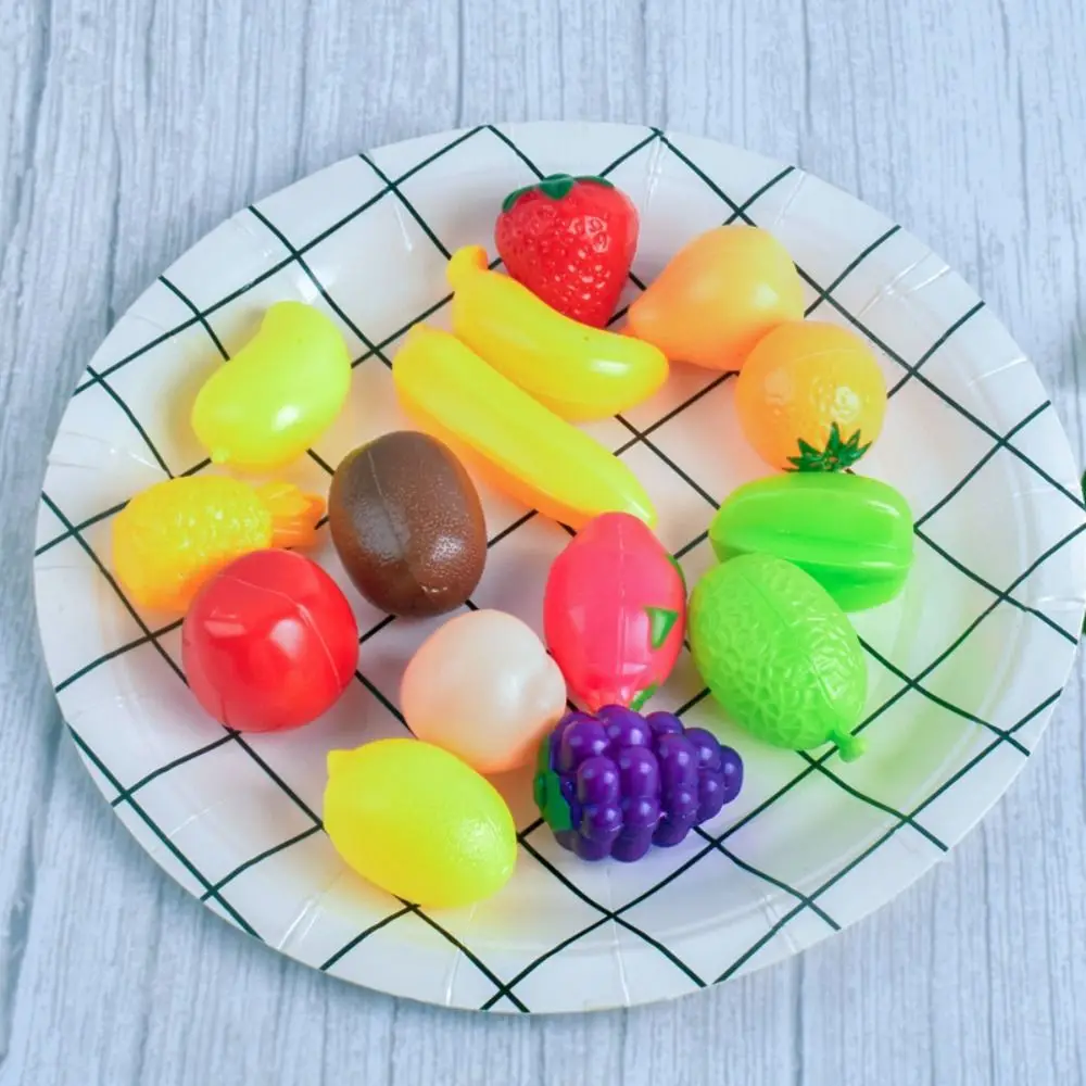 20pcs Lifelike Mini Simulation Food Model Pear Banana Artificial Fruits Model Pineapple Strawberry Simulation Kitchen Toy