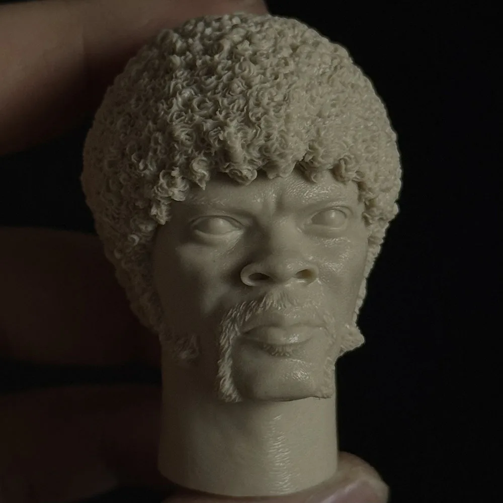 Modelo sem pintura de alta qualidade, escala 1/6, polpa de ficção jules samuel l. jackson, cabeça branca, modelo de escultura para figura de ação de 12 polegadas, faça você mesmo