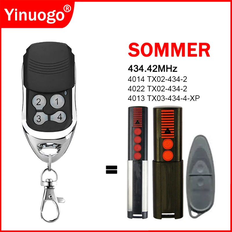 SOMMER 434.42MHz TX03-434-4-XP Garage Door Remote Control Duplicator SOMMER TX03 434 4 XP Garage Door Gate Opener Transmitter