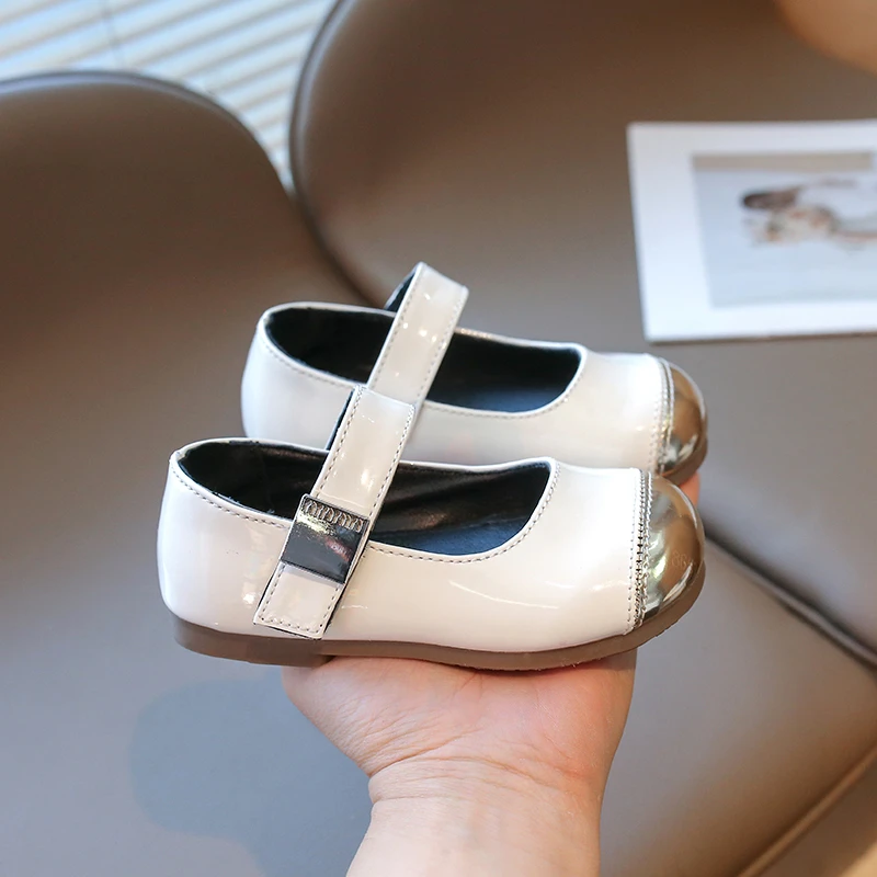 Girls Patchwork Leather Shoes Spring Autumn Toddler Stylish Lolita Children Mary Janes Elegant Round Toe Comfort Infant Shoes