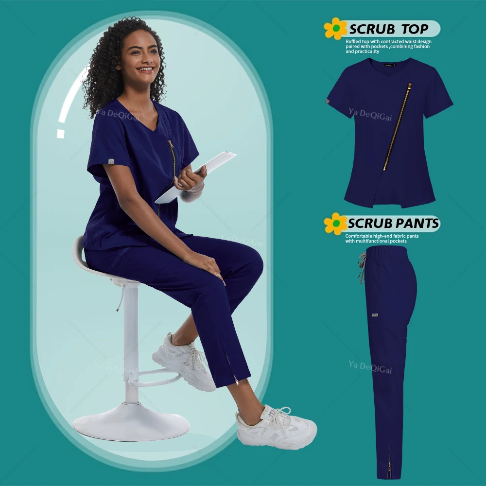 

Medical Scrubs Set Hospital Doctor Nurse Work Clothes Nursing Accessories Slim Comfort Clinical Workwear Operating Room Uniforms