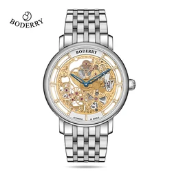 Relojes Boderry mecánicos automáticos ELITE II relojes de pulsera de cristal de zafiro resistentes al agua movimiento HANGZHOU CAL.5521 para hombres