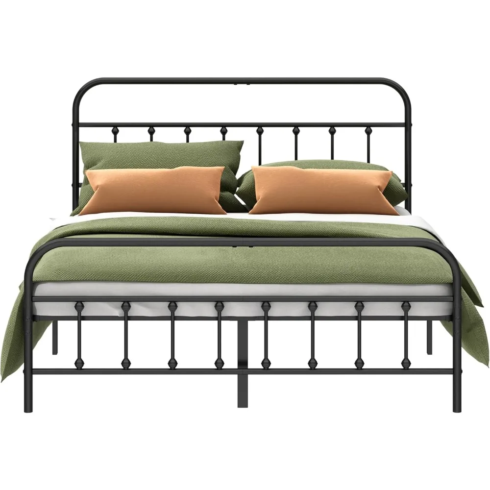 

Metal Bed Frame - Structurally Stable Heavy Duty Steel Slat Supported Queen Bed Frames,No Box Spring Needed for Easy Removal and