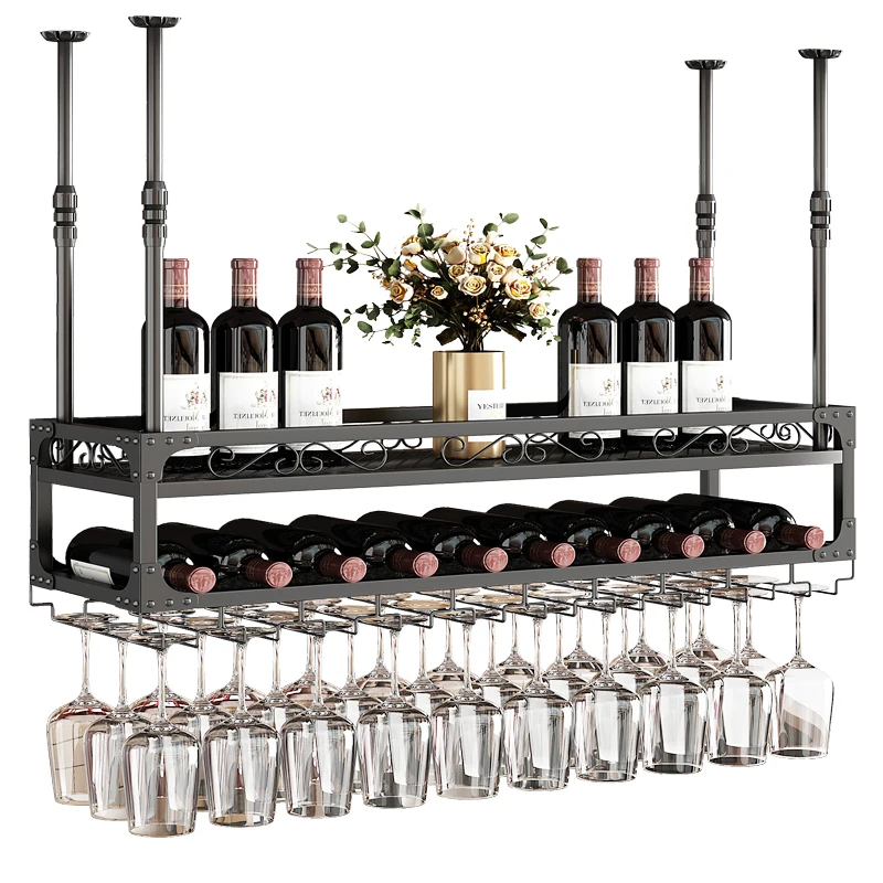 

Bar bar hanger wine glass rack upside down hanging wine rack wrought iron wall hanging wine glass rack