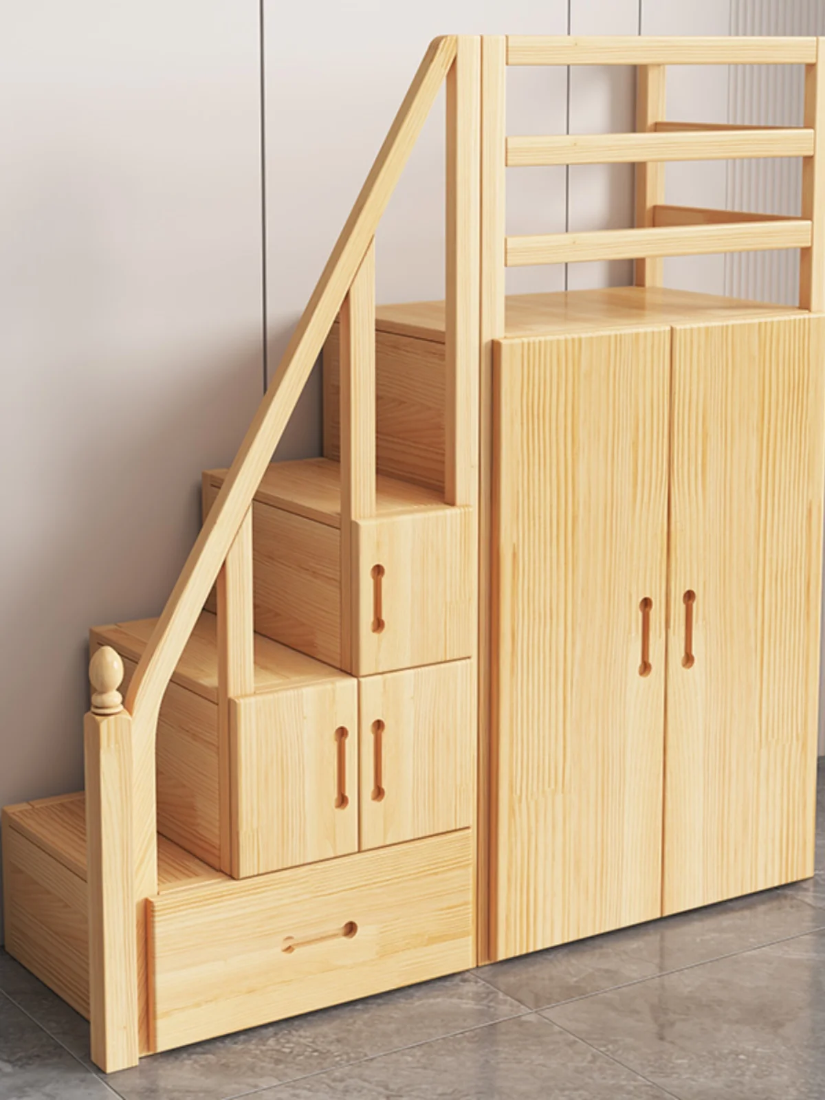 

Solid wood multi-function with wardrobe, stair cabinet, stair cabinet, stool, drawer locker, custom factory direct sales