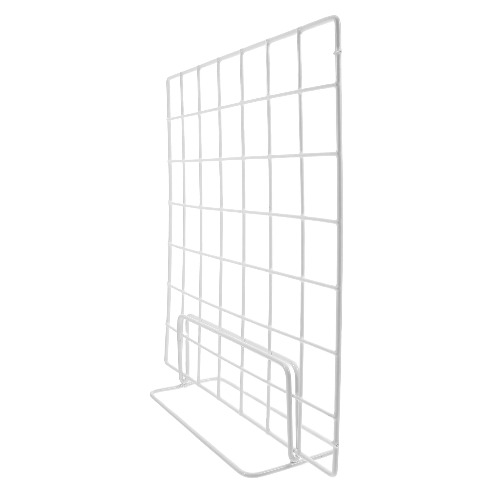 

2Pcs Display Stand Grid Organizer Desktop Wire Frame Vertical Rack White Iron Multifunctional Sturdy
