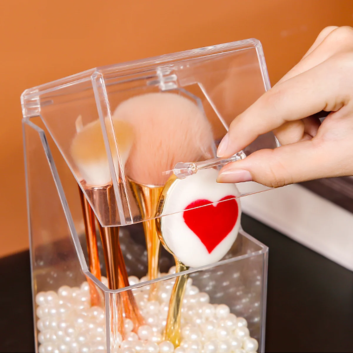 Makeup Brushes Storage Box Transparent Dustproof Organizer Case for Lipstick Mascara Jewelry Desktop Decoration Pen
