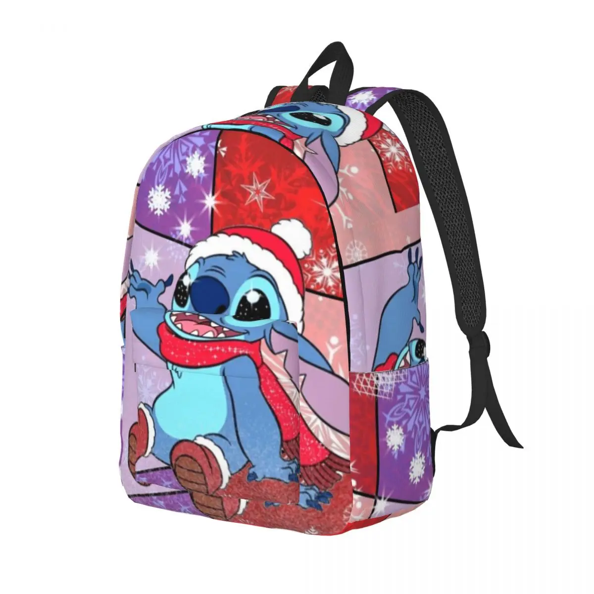 Stitch Red Christmas Casual Backpack Lightweight High School Business Daypack for Men Women College Canvas Bags