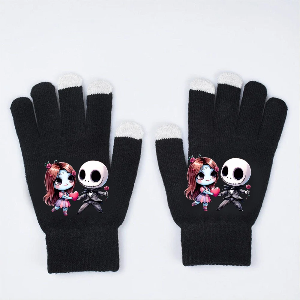 Gants de doigt Disney The Nightmare Before Christmas pour enfants, Jack, Sally, Kawai, sports de plein air, doux, hiver