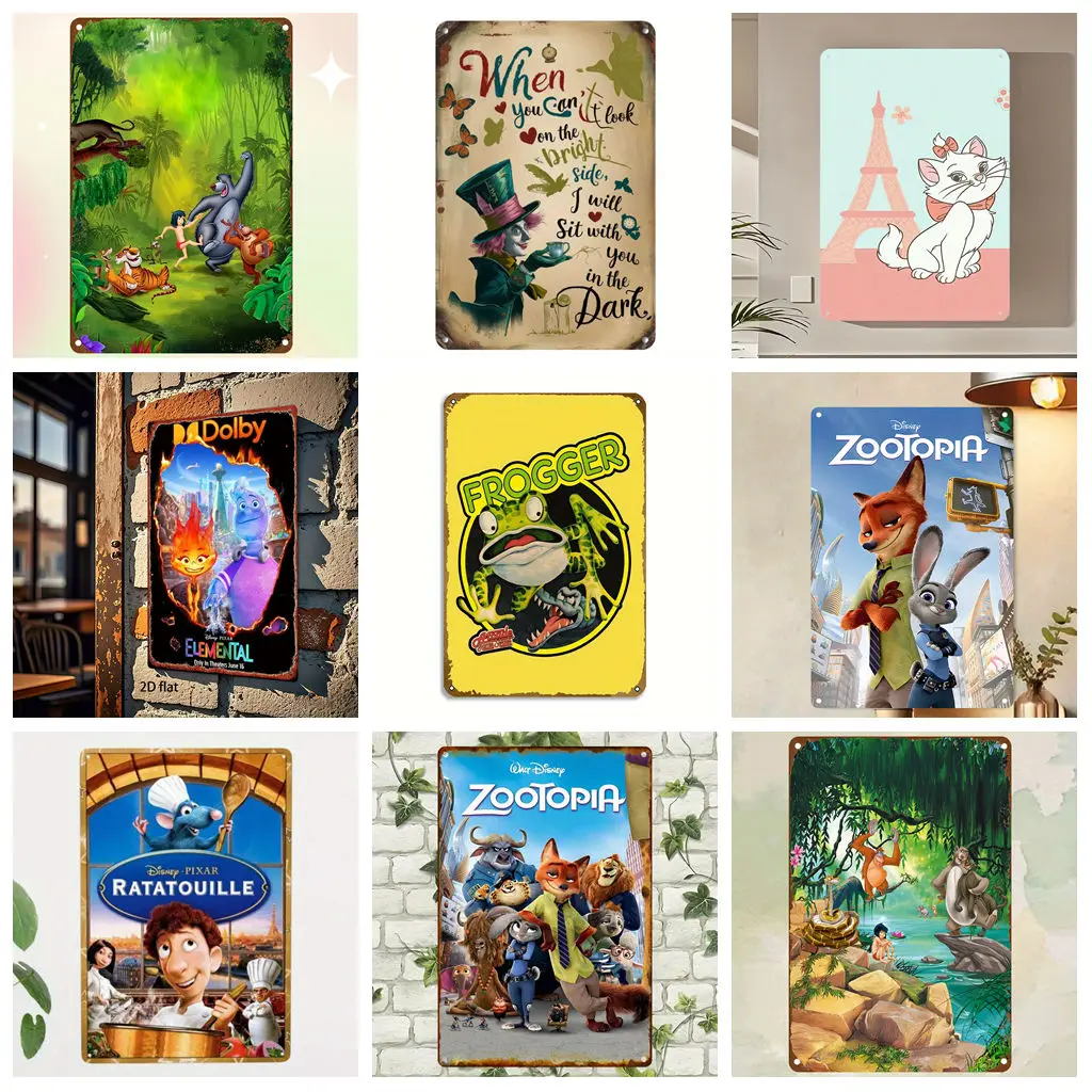 

Miniso Disney Animation Multi Exhibition Retro Vintage Tin Sign Poster Decorative Plaque Metal Plate Wall Decor