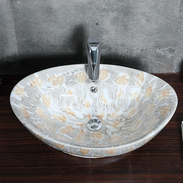 Irregular single hole designer wash ceramic art basin price