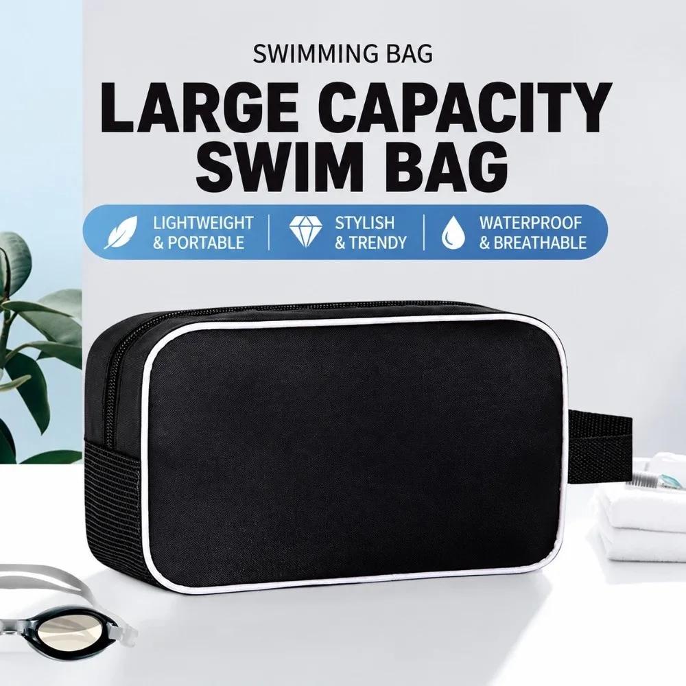 Portable Waterproof Swimming Bag Large Capacity PVC Handheld Bag Zipper Storage Bag Outdoor Travel