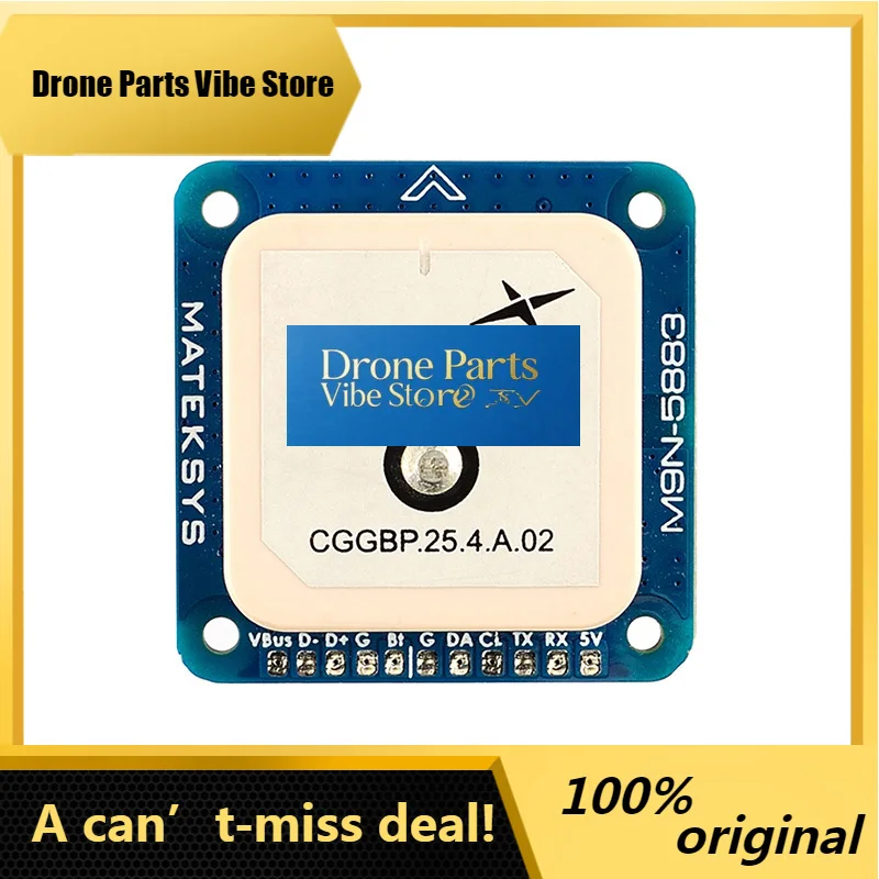 

Drone PartsMatek Systems M9N-5883 Concurrent GNSS Receive With Compass Module Built-in Patch Antenna For RC FPV Long Rang Racing
