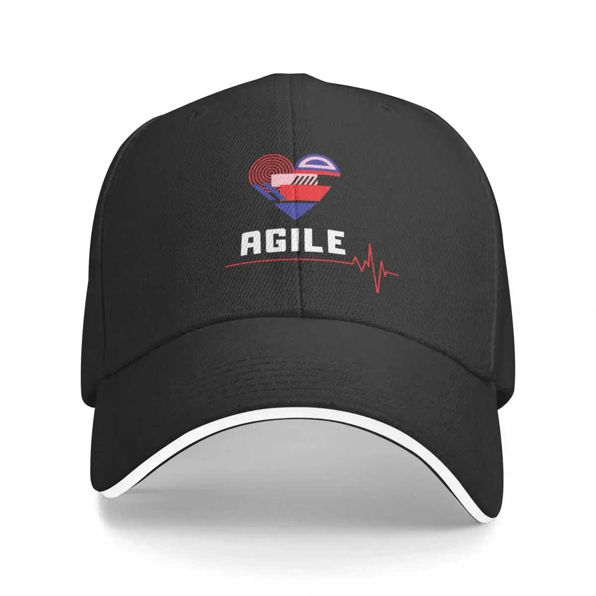 Agile Heart Baseball Cap Big Size Hat black Golf Wear Thermal Visor Trucker Hats For Men Women's