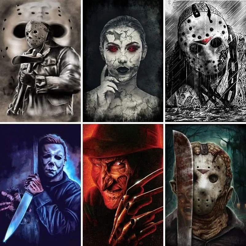 New Horror Killers Diy Full Diamond Embroidery Mosaic Diamond Arts Crafts for Adult Handmade Gems Painting Cross Stitch Kit