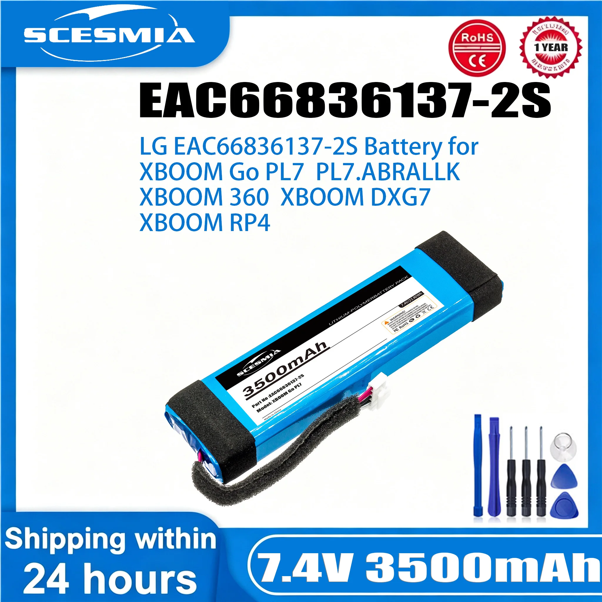 Batería de altavoz de 3500mAh para LG XBOOM Go PL7 PL7.ABRALLK 360 DXG7 RP4 XG7 XG7S DXG7QGR.DDEULLK