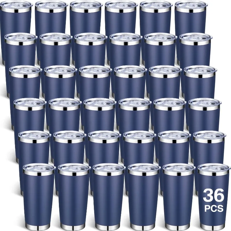 

36 Packs Stainless Steel Tumbler Bulk with Lid Vacuum Double Wall Insulated Travel Coffee Mug Powder Coated Tumbler Cup f