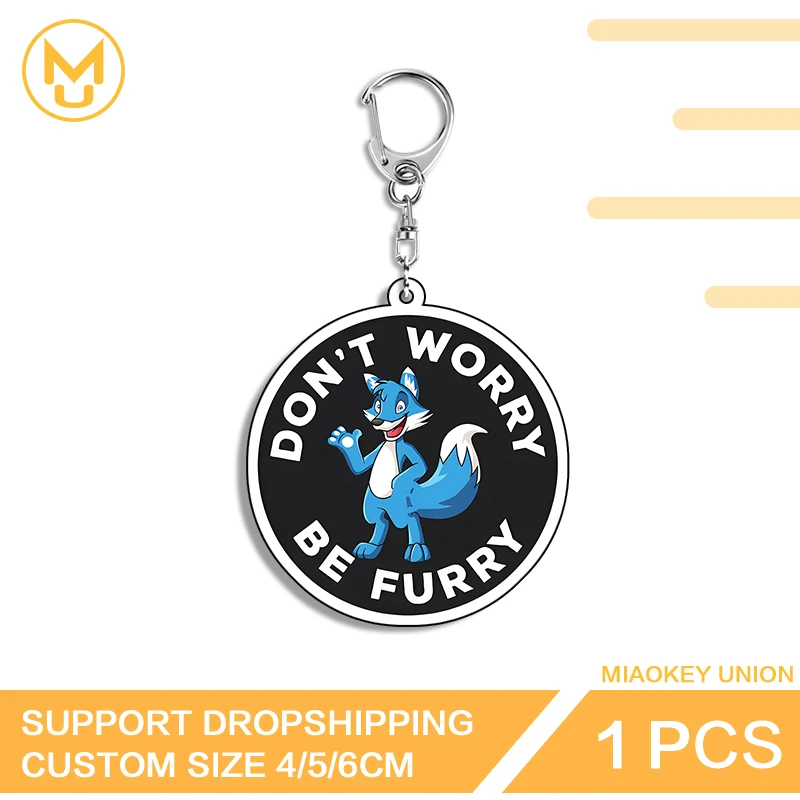 Don Not Worry Be Furry Key Chains Fancy Lightweight Hot Selling Acrylic Stand Animal Decorative Line Of Photo Wall Key Slot