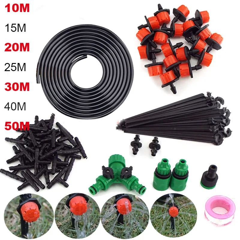 10-50M Automatic Garden Watering System Kits Self Garden Irrigation Watering Kits Micro Drip Mist Spray Cooling System B1