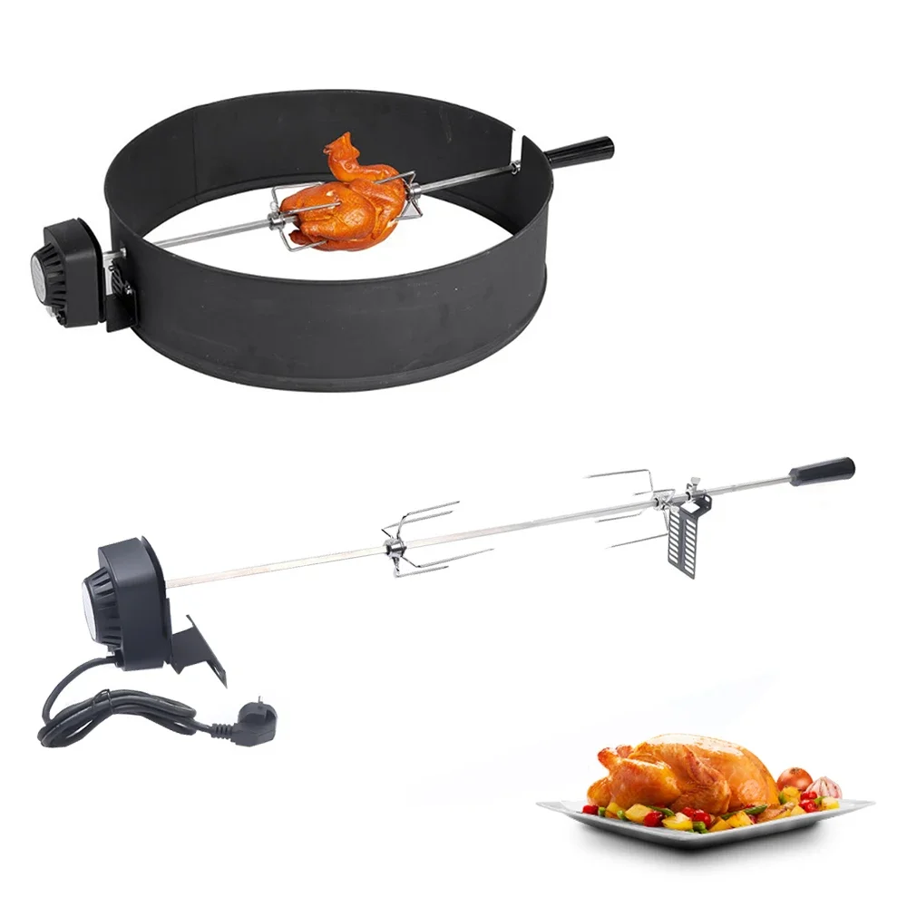 

Electric Rotisserie Spit Set With Motor And 2 Gas BBQ Meat Forks Up To 10 Kg Of Evenly Distributed Food