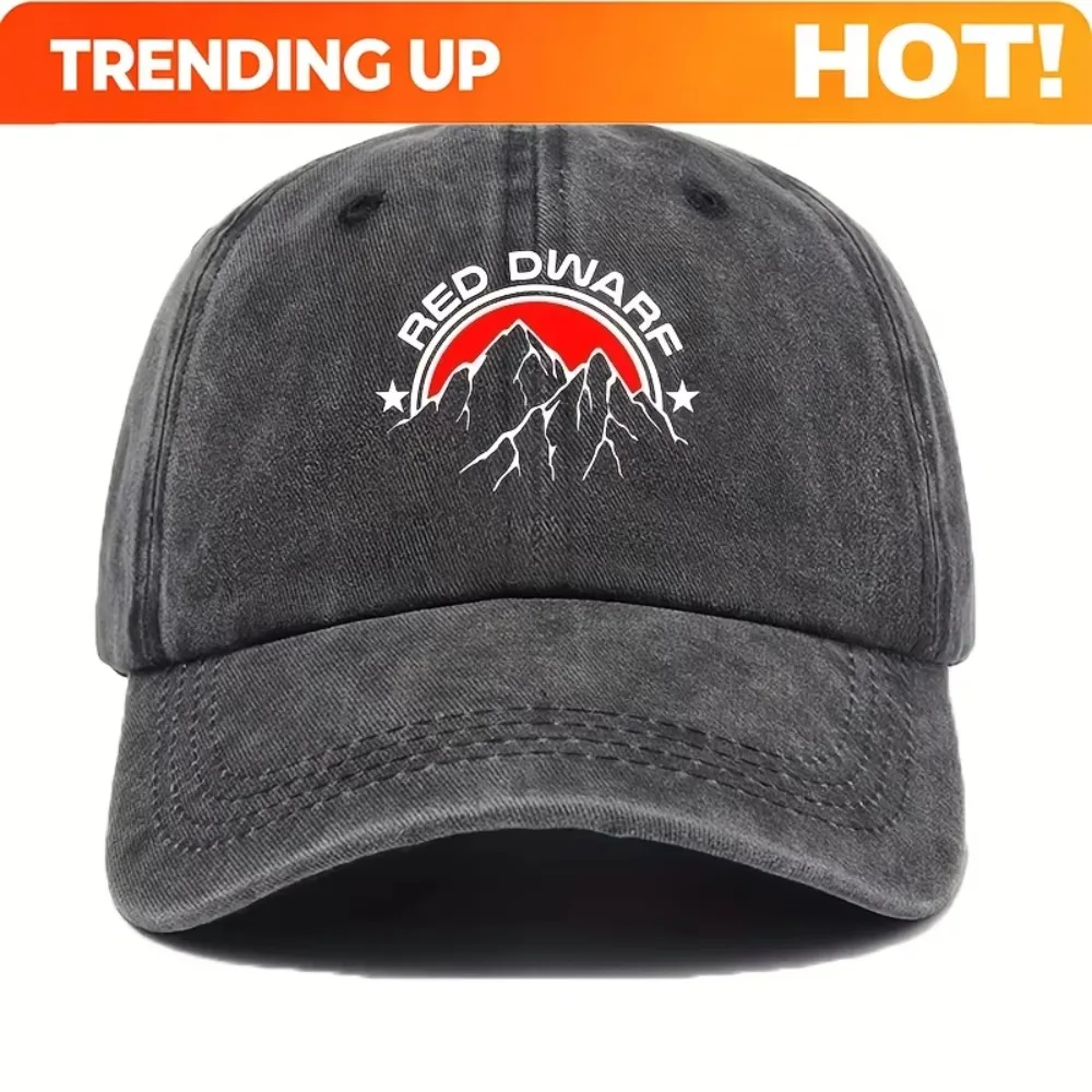 Customization Red To Jupiter Mining Vintage 80S TV Show Cap, Adjustable Design With Jupiter Mining Red Dwarf Pattern Print