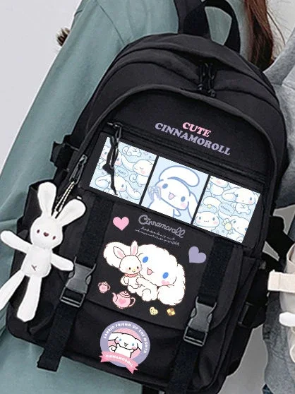 Kawaii Sanrio Cinnamoroll plecak estetyczne plecaki plecak z zabawkami o dużej pojemności tornister studencki kampus prezenty z kreskówek