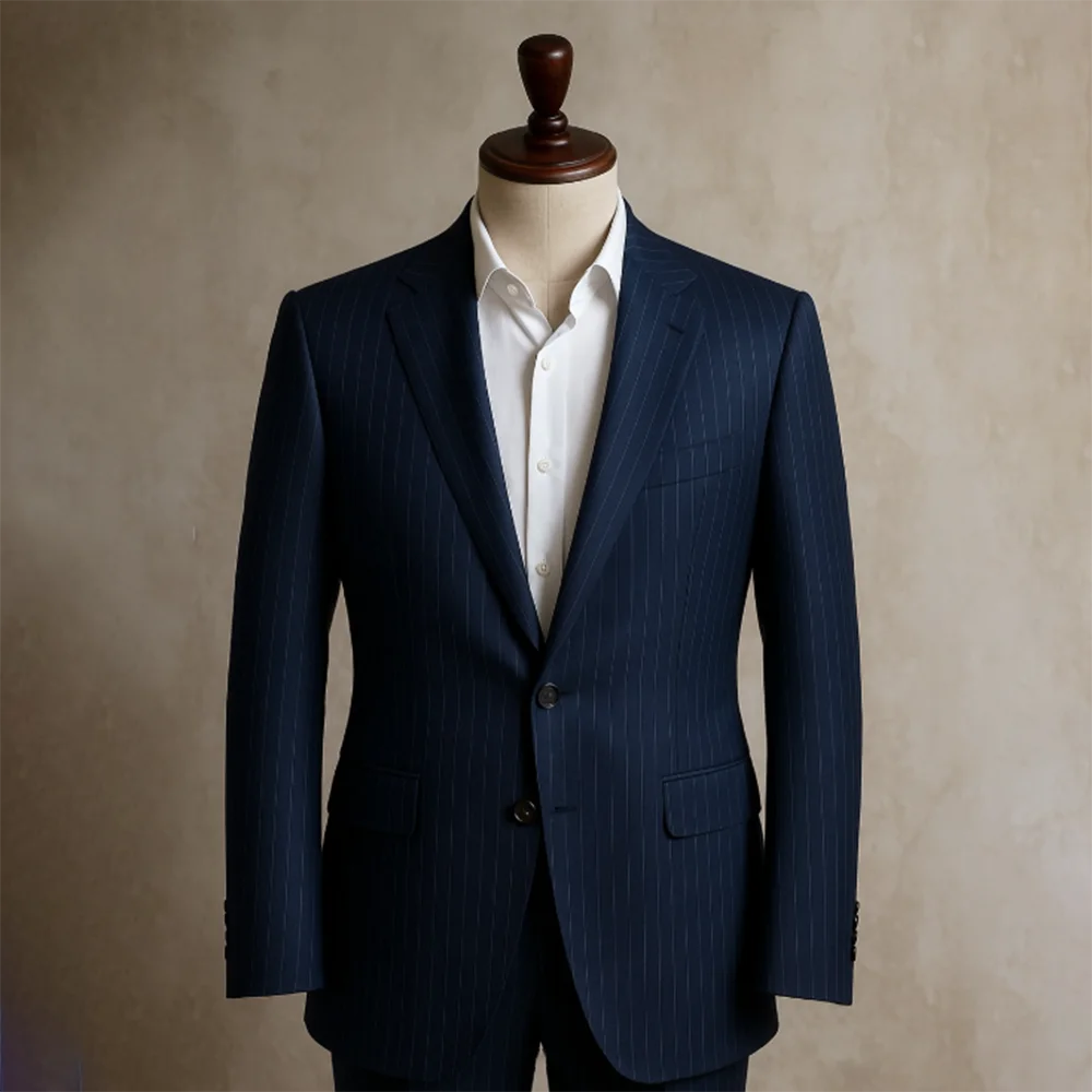 

Men's Striped 2 Piece Suit Set Slim Fit Blazer with Pants Formal Business Casual Outfit High Quality Elegant Professional Suits